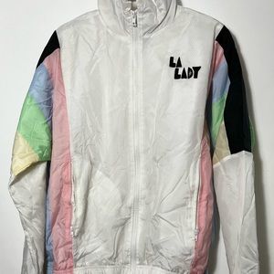 80s style colorful windbreaker jacket forever 21